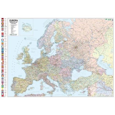 Mapa ścienna Europy. Polityczno-drogowa 1:4 300000