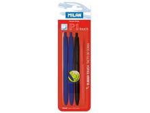 Długopis P1 Touch 2*nieb.+czar.+czer. (4szt) MILAN