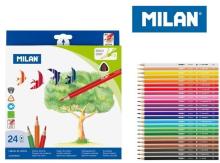 Kredki ołówkowe trójkątne 24 kolory MILAN