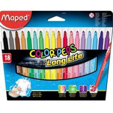 Flamastry Colorpeps trójkątne 18 kolorów MAPED