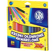 Kredki ołówkowe akwarelowe 24 kolory ASTRA