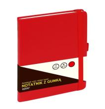 Notatnik A5/80K kratka z gumką czerwony GRAND