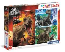 Puzzle 3x48 Super kolor Jurassic World
