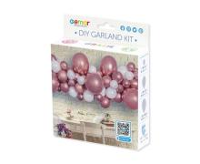 Girlanda balonowa DIY różowo-zł. 65 balonów+taśma