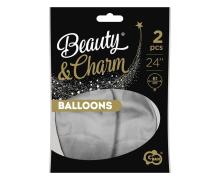 Balony Beauty&Charm platynowe srebrne 2szt