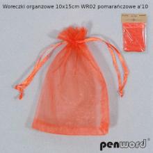 Woreczki organzowe pomarańczowe 15x10cm 10szt