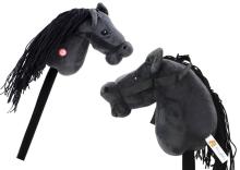 Hobby Horse pluszowy koń długowłosy czarny dźwięk